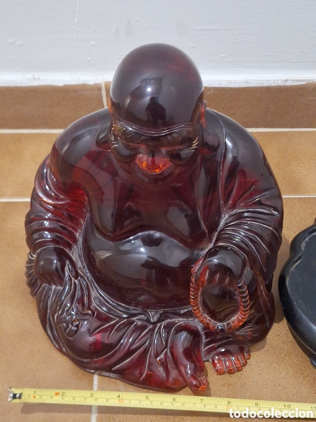Arte: Escultura buda con peana de madera - Foto 2