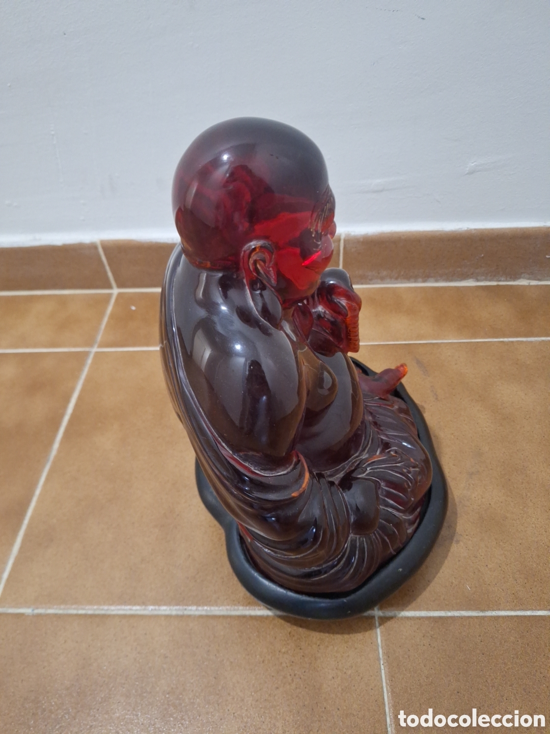 Arte: Escultura buda con peana de madera - Foto 3