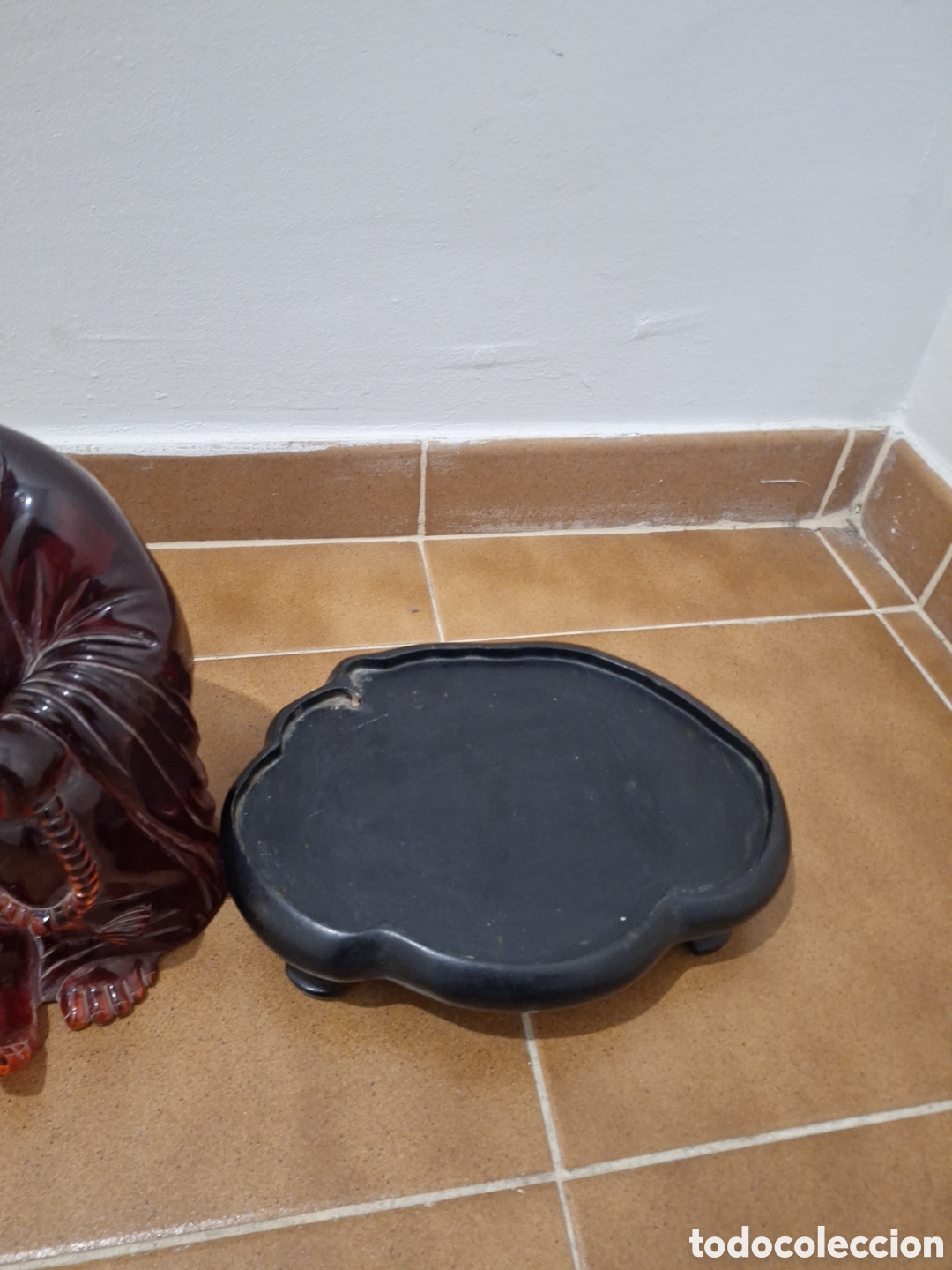 Arte: Escultura buda con peana de madera - Foto 6