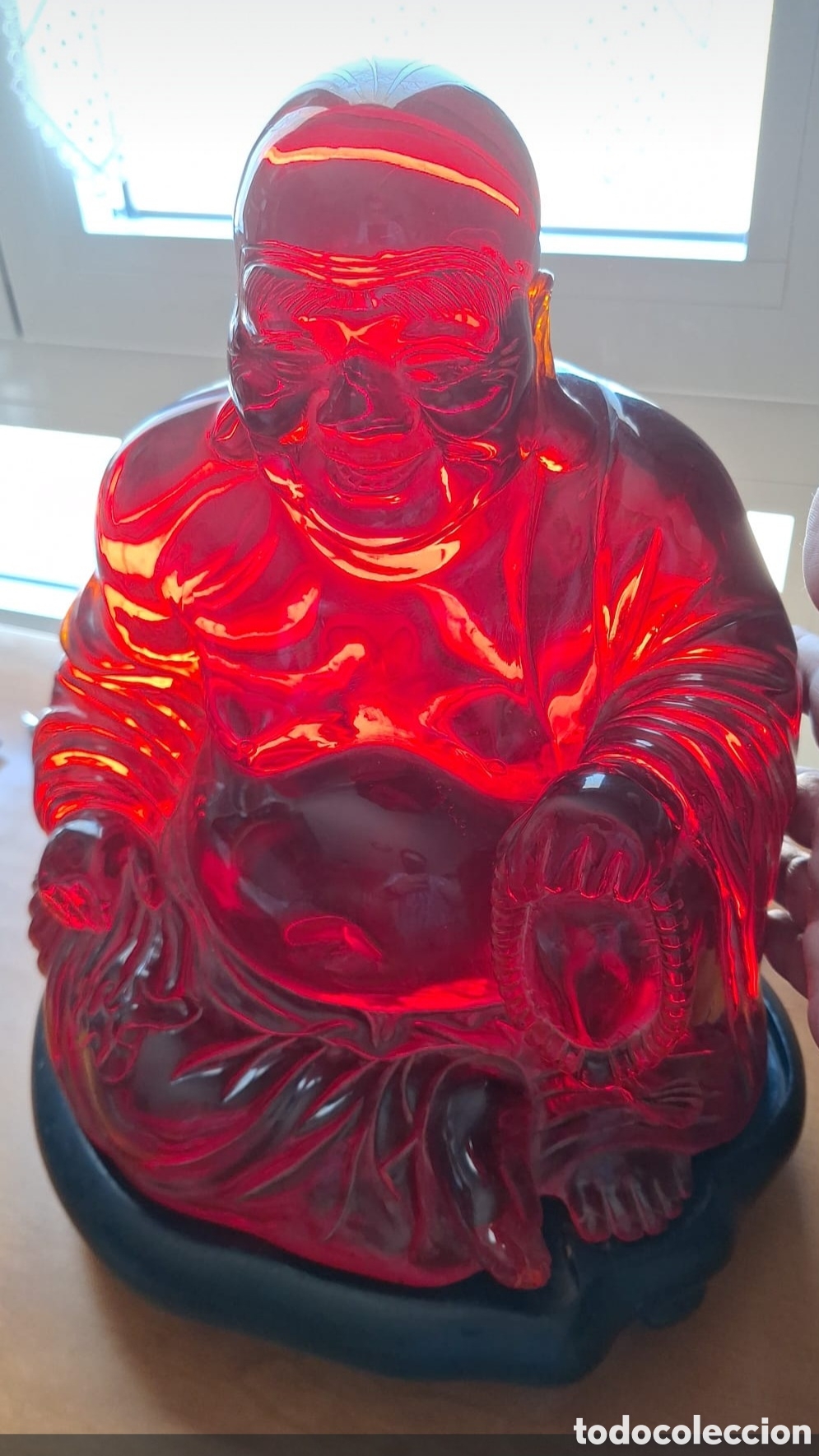 Arte: Escultura buda con peana de madera - Foto 7