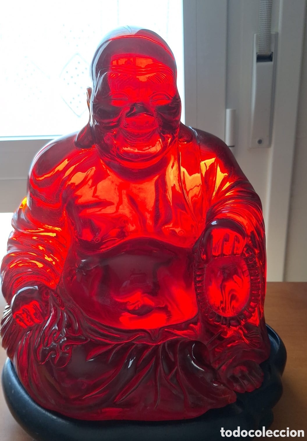 Arte: Escultura buda con peana de madera - Foto 8