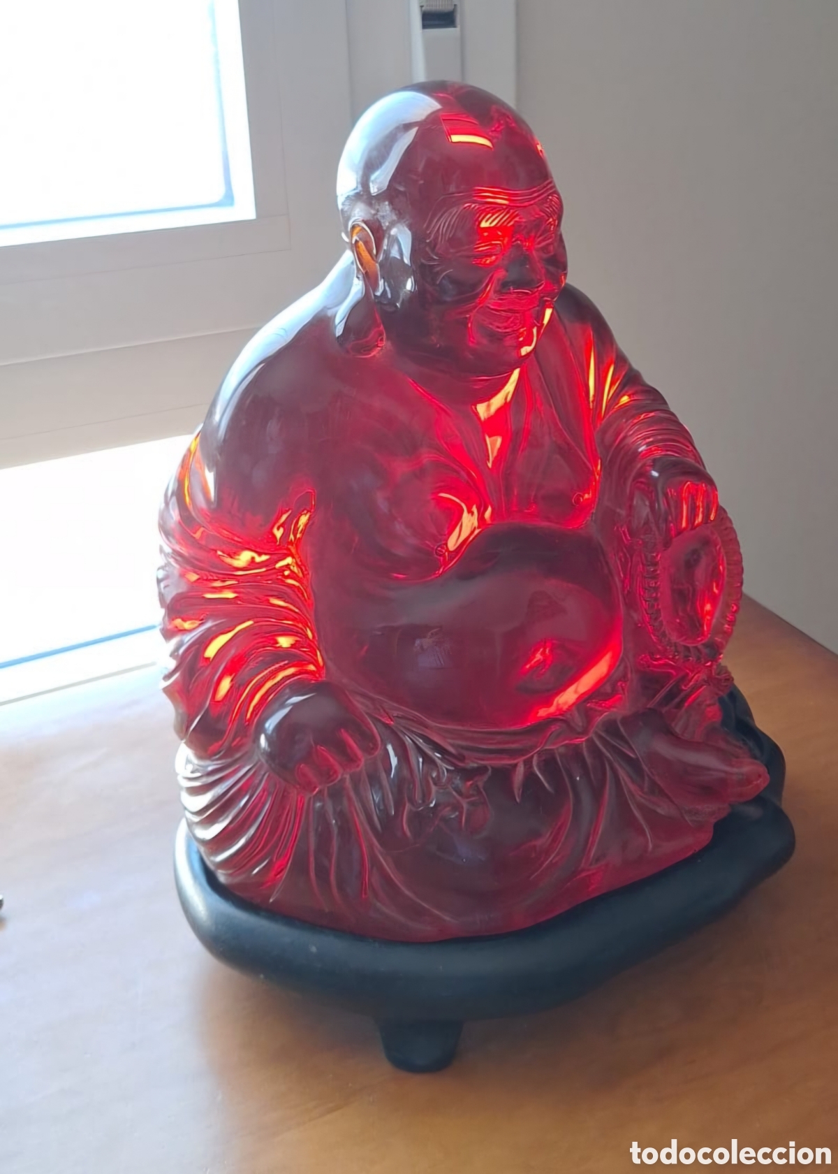 Arte: Escultura buda con peana de madera - Foto 9