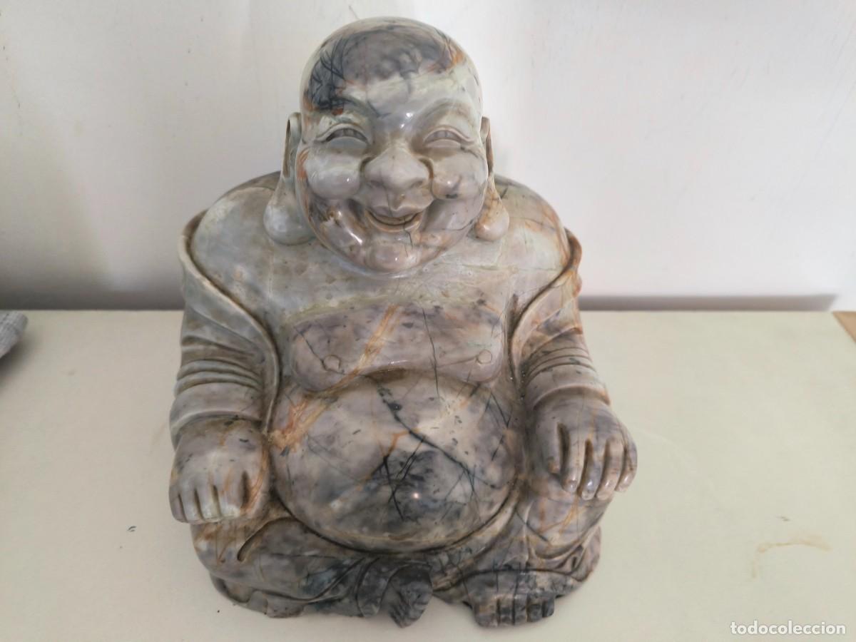 Arte: Buda oriental tallado en bloque de m&aacute;rmol veteado - Foto 2