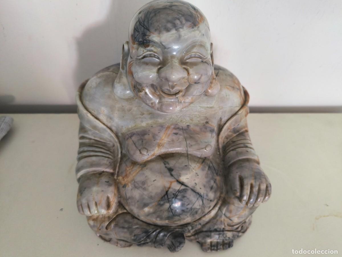 Arte: Buda oriental tallado en bloque de m&aacute;rmol veteado - Foto 3