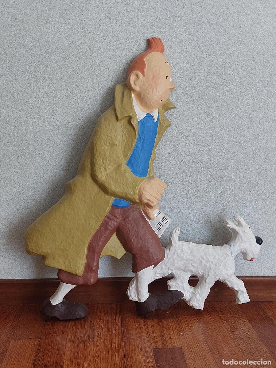 Arte: TINT&Iacute;N Y MIL&Uacute;. FIGURA CARTON PIEDRA ORIGINAL JOSEP MATEU. POLICROMADO. PIEZA &Uacute;NICA
