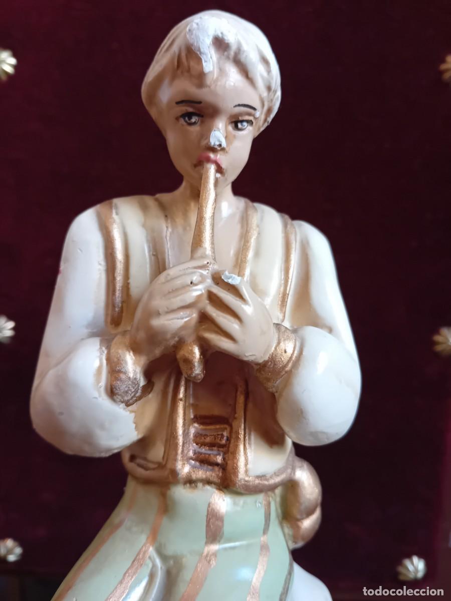 Arte: Pastor tocando la flauta con oveja d&eacute;cada de los 50 - Foto 2