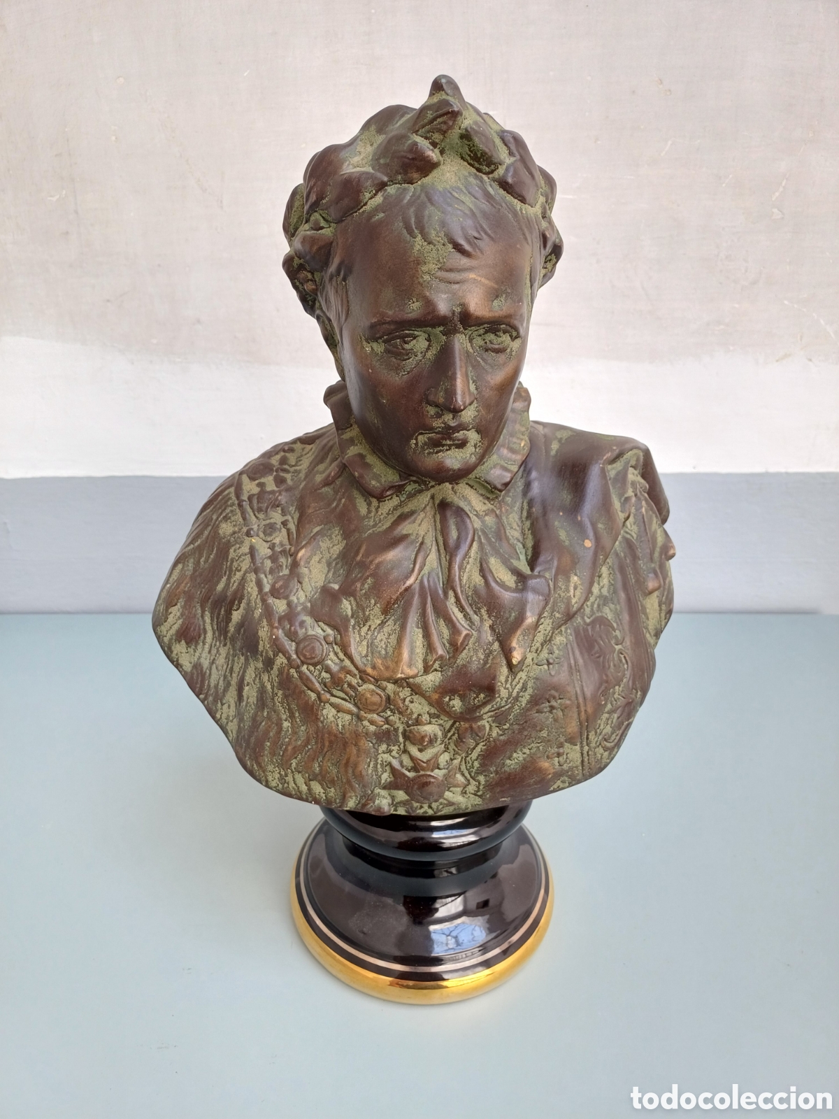Arte: Busto metalico Napole&oacute;n Bonaparte