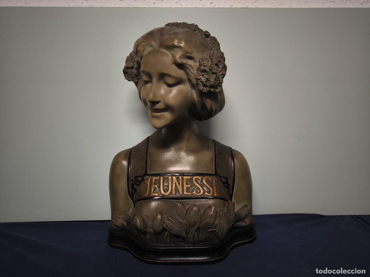 Arte: BUSTO MODERNISTA EPOCA 1900 TITULADO JEUNESSE