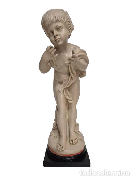 Arte: Escultura Vintage - Firma Artamic - Figura de Ni&ntilde;a en Marfilina - A&ntilde;os 70