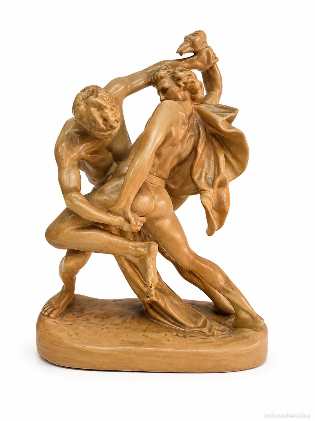 Arte: Los Luchadores con Cuchillos, Johan Peter Molin - Escultura a Yeso, Reproducci&oacute;n