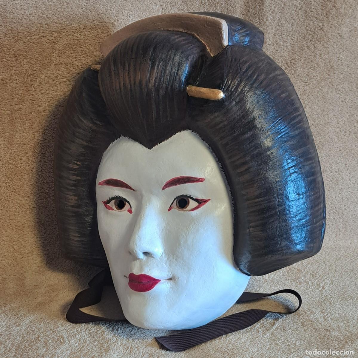 Arte: M&aacute;scara Escultura Geisha Japonesa - Artesanal Cartapesta
