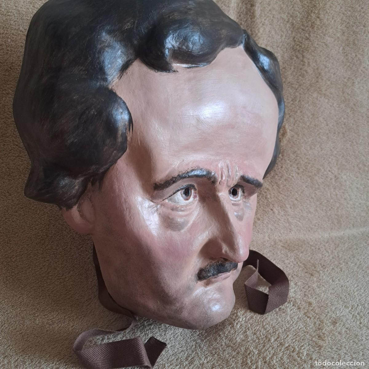 Arte: M&aacute;scara Escultura Edgar Allan Poe - Artesanal Cartapesta