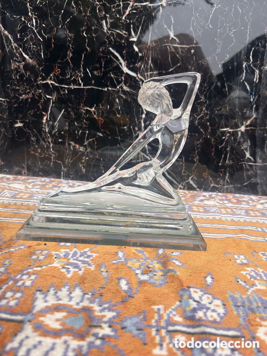 Arte: figura o pisapapeles de cristal transparente art d&eacute;co