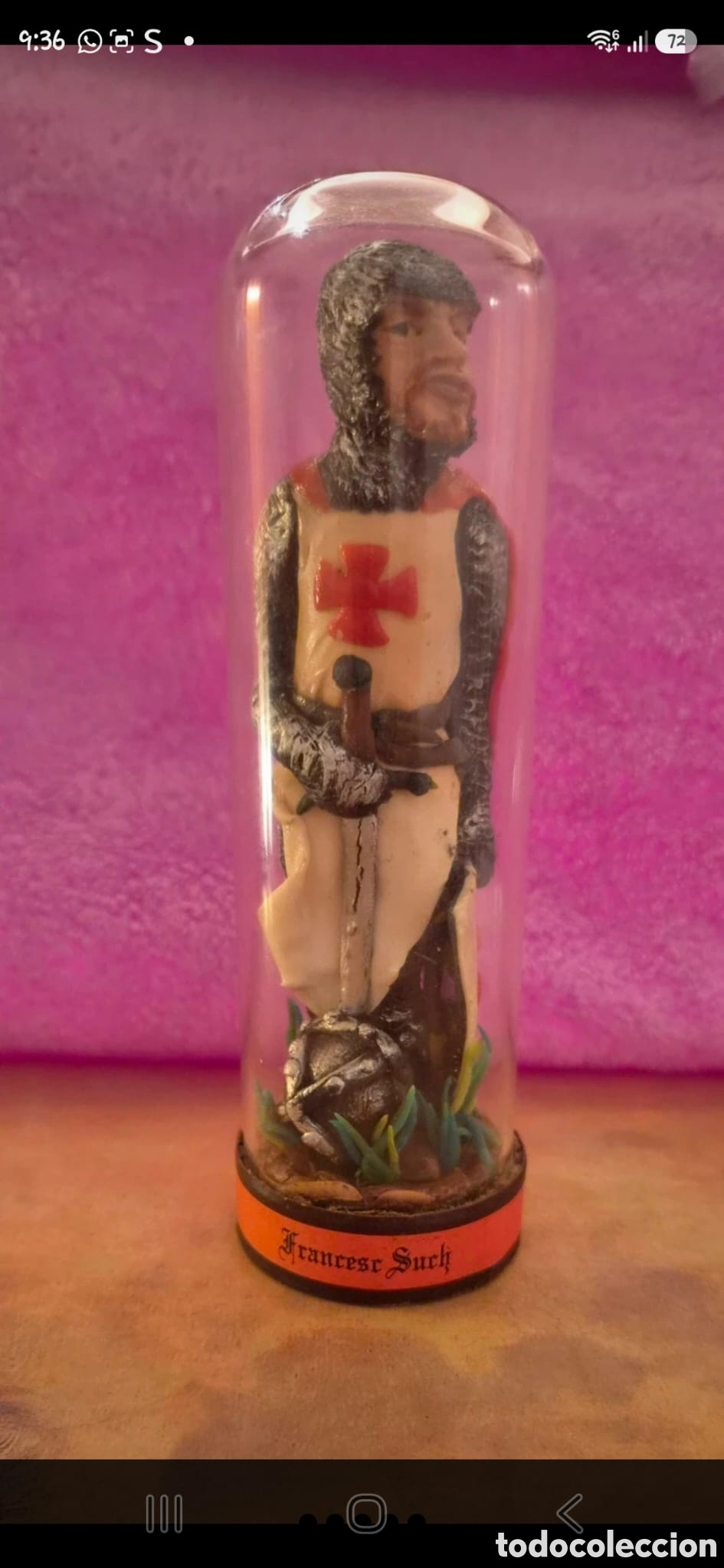 Arte: Exclusiva Miniatura de Templario en Urna de Cristal - Escultura Francesc Such