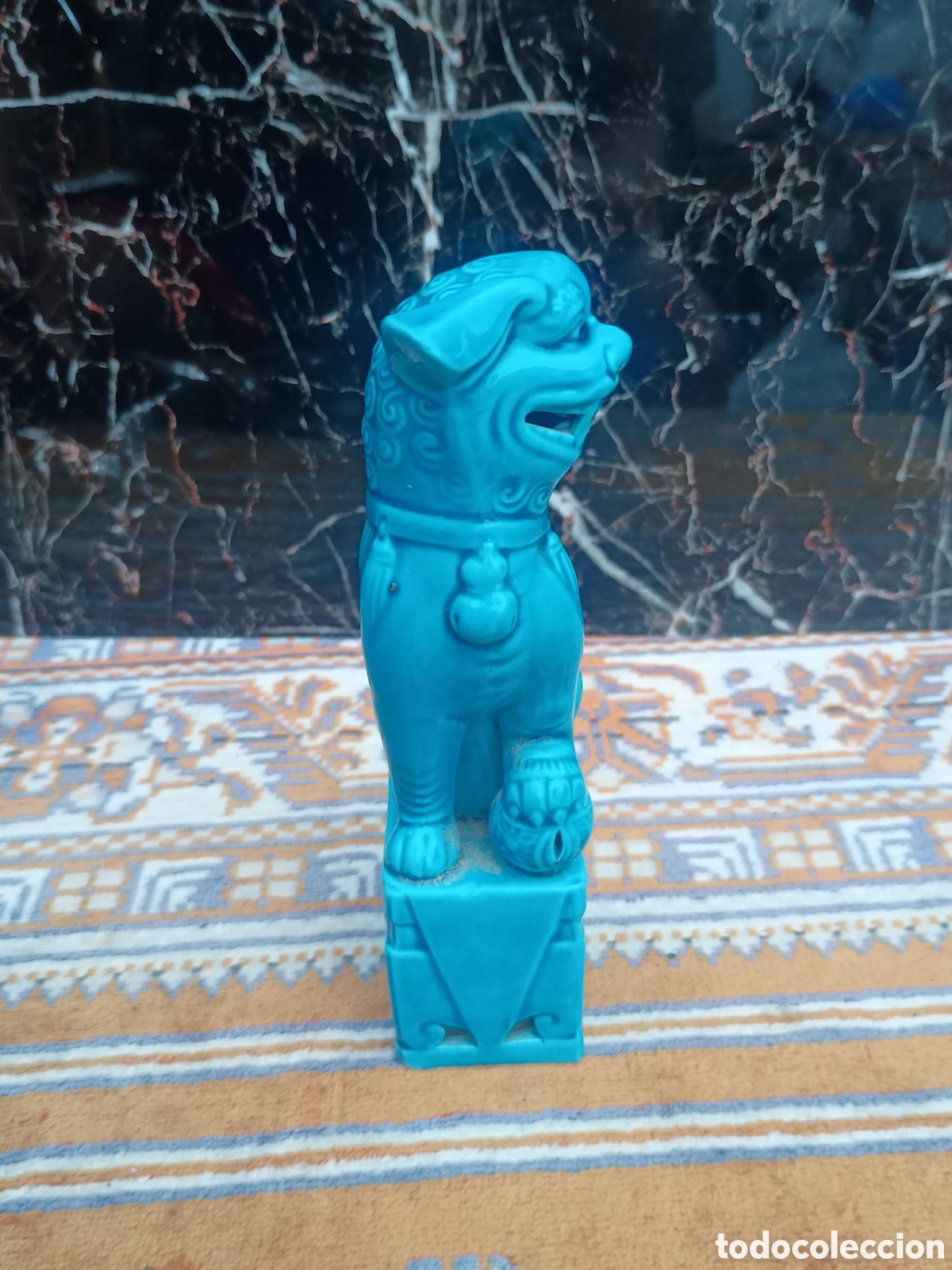 Arte: perro Foo cer&aacute;mica turquesa - Foto 2