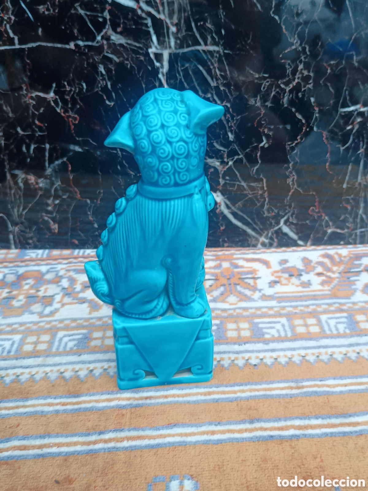 Arte: perro Foo cer&aacute;mica turquesa - Foto 4