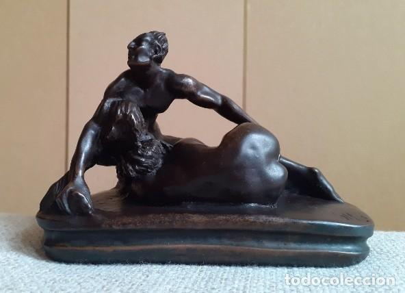 Arte: Figura erotica 1920 Satiro y Ninfa estilo BERGMANN Style Vienna erotic figure Satyr and Nymph