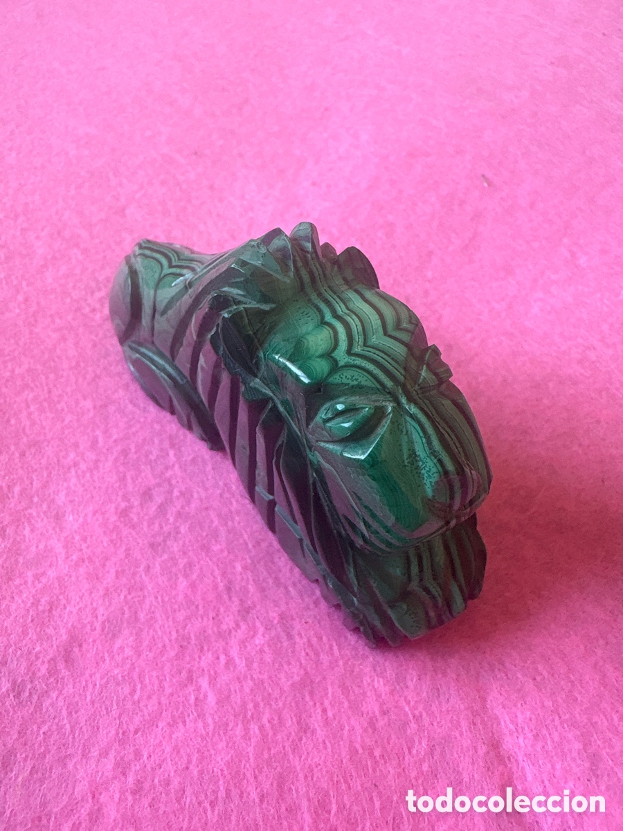 Arte: Figura leon en malaquita (A15) - Foto 2