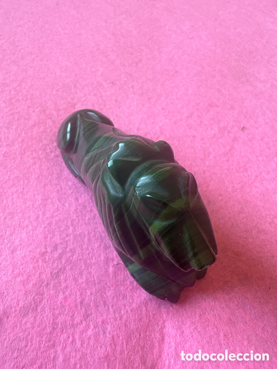 Arte: Figura leon en malaquita (A15) - Foto 2