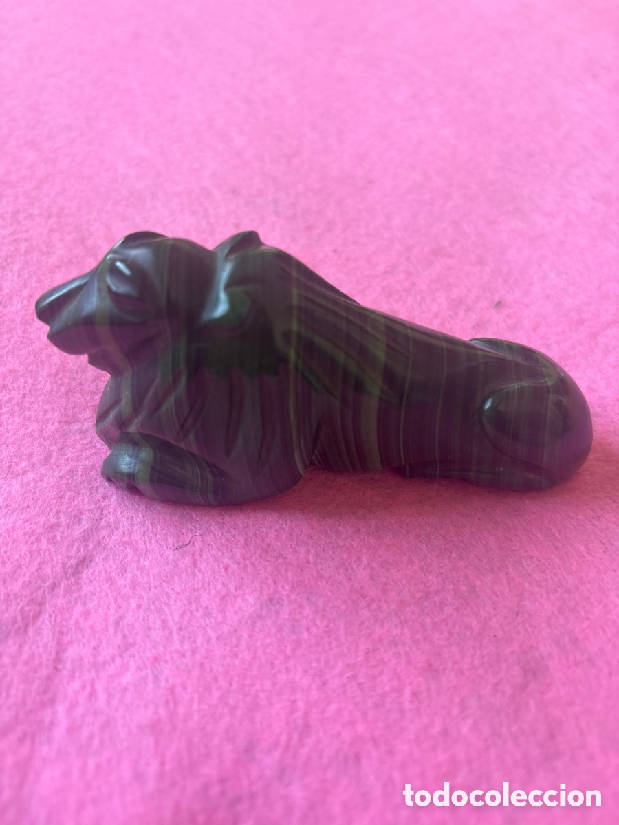 Arte: Figura leon en malaquita (A15) - Foto 1