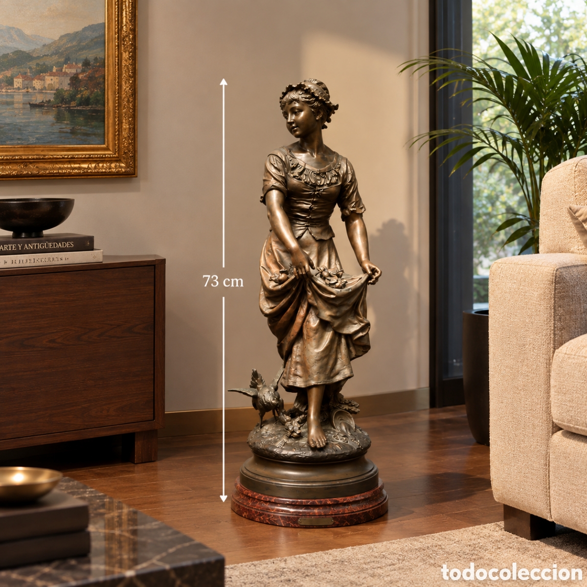 Kunst: Gran escultura dise&ntilde;o FERMIERE siglo XIX ( 73 cm con base) no es bronce