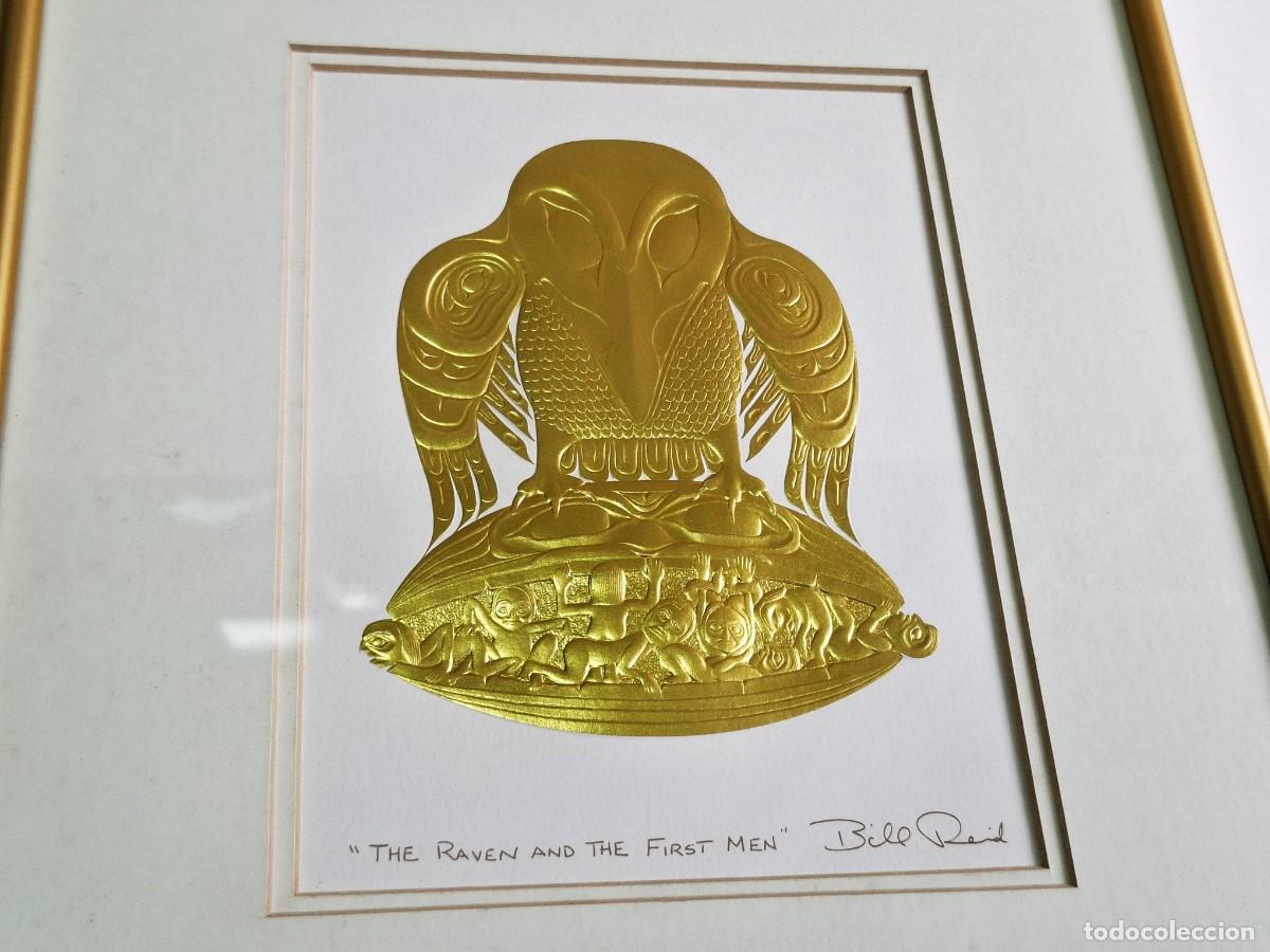 Arte: BILL REID 1920-1998 - CUADRO EFECTO 3D REVESTIDO EN ORO FINO, FIRMADO-CERTIFICADO-MARCO CON CRISTAL