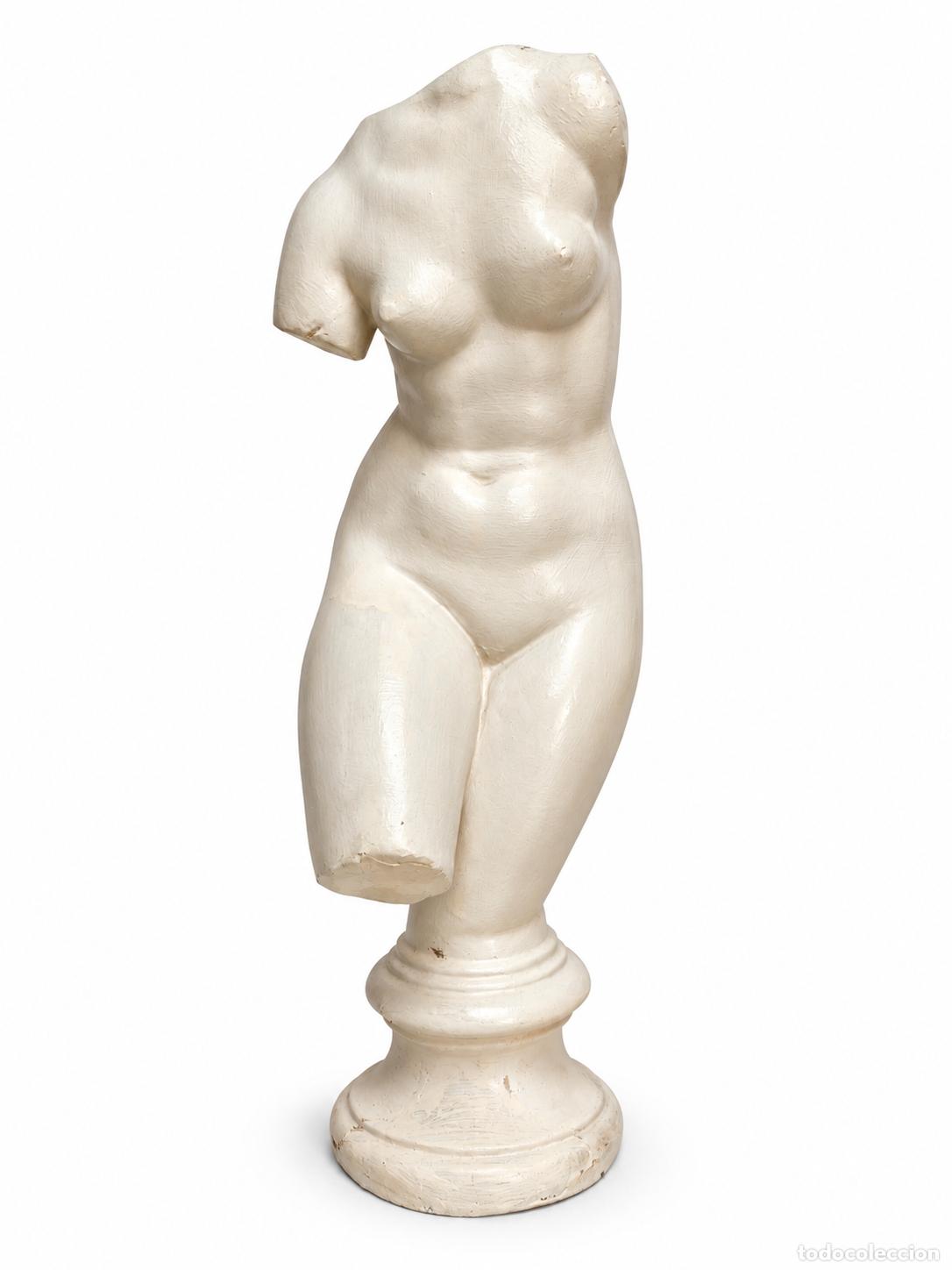 Arte: Escultura Neocl&aacute;sica - Torso de Venus o Afrodita - Escayola Esmaltada - Altura 45 cm