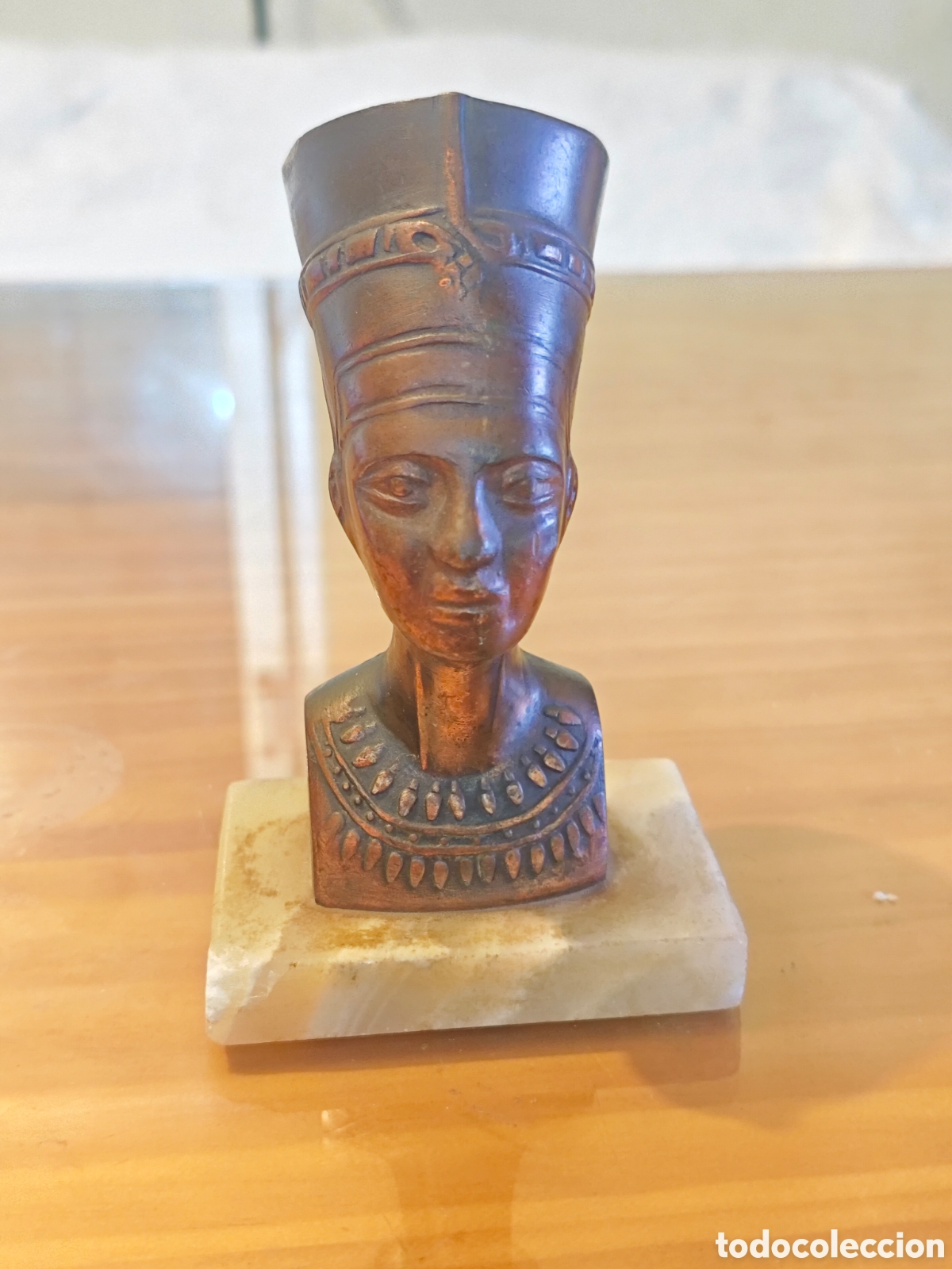 Arte: Antigua Figura Busto Reina Egipcia Nefertiti.