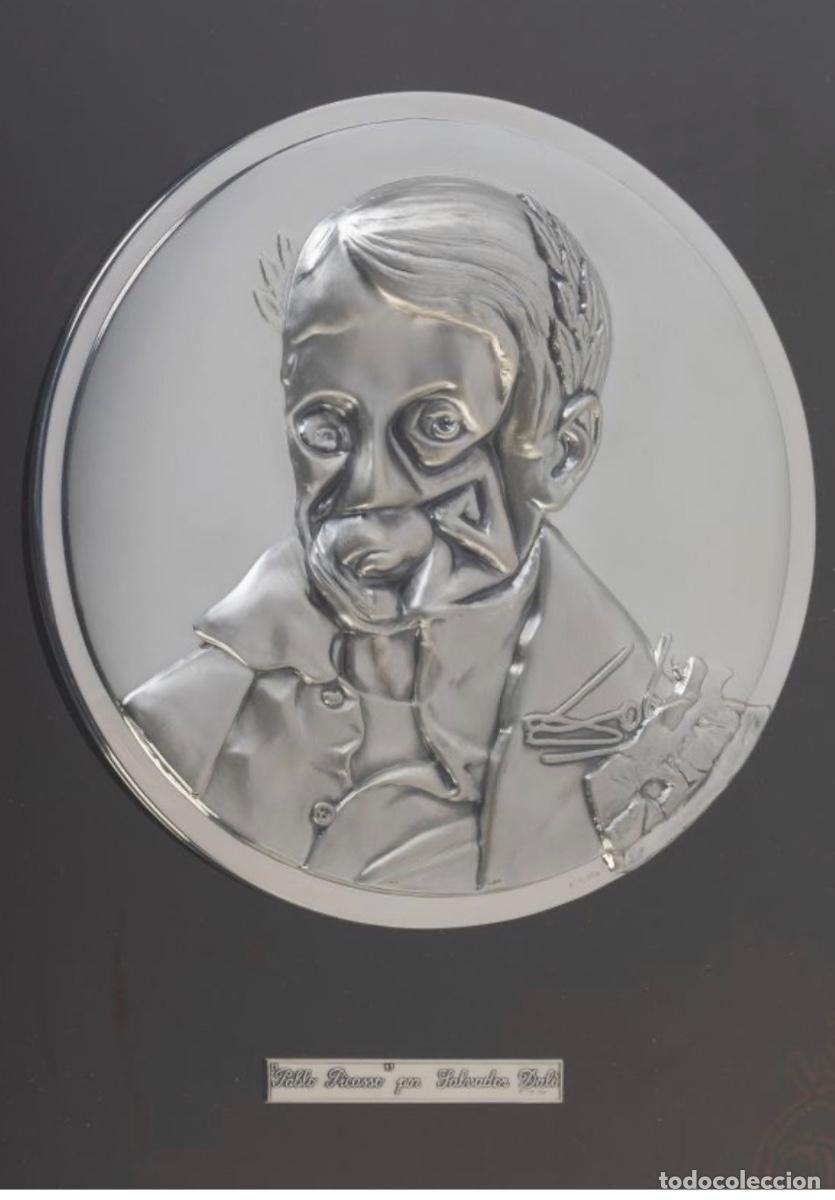 Arte: SALVADOR DAL&Iacute; DOBLE BAJORRELIEVE DE PLATA 925 HOMENAJE A PABLO PICASSO NUMERADO 1973.