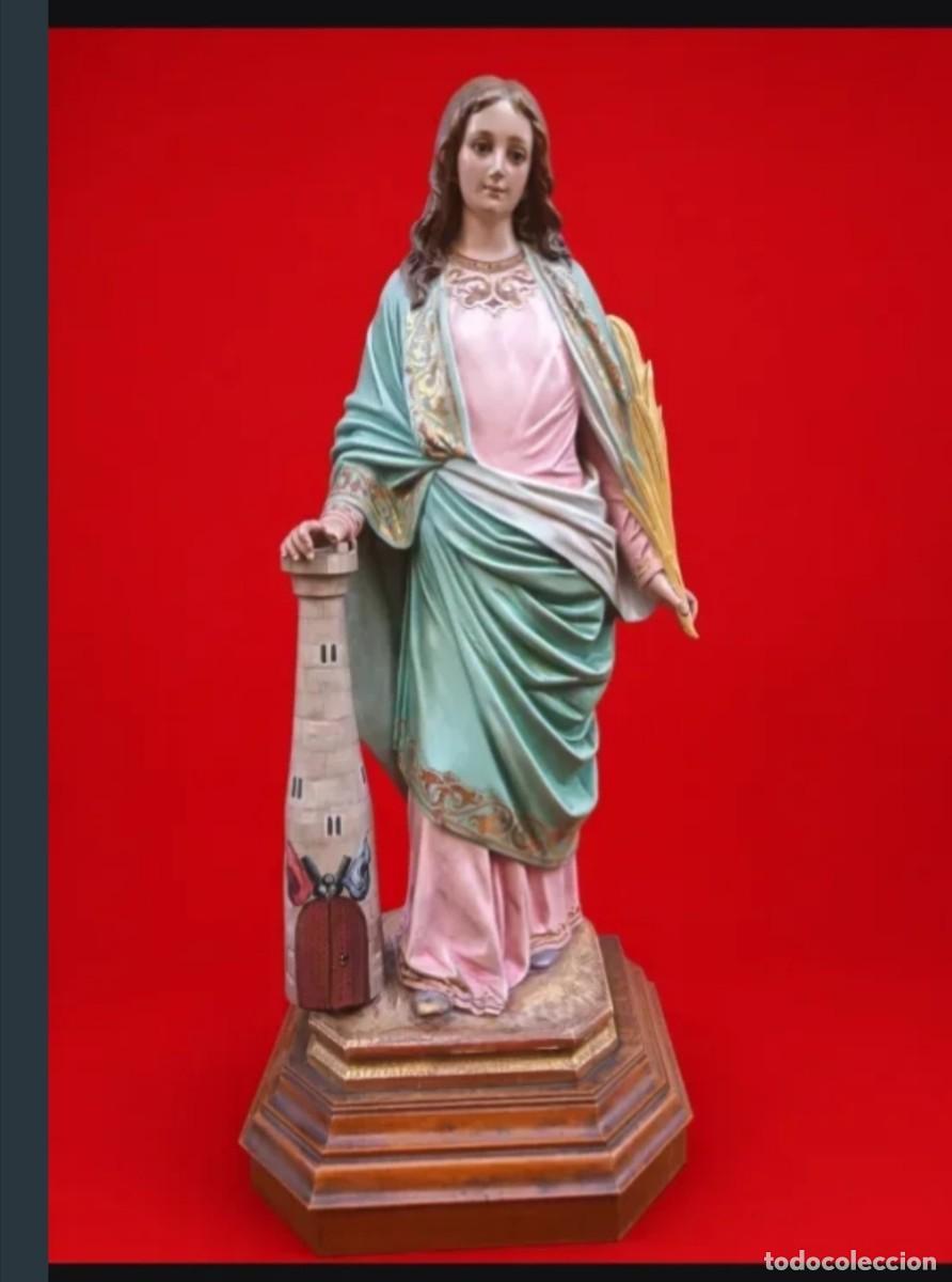Arte: SANTA BARBARA DE ESTUCO POLICROMADO - Foto 1