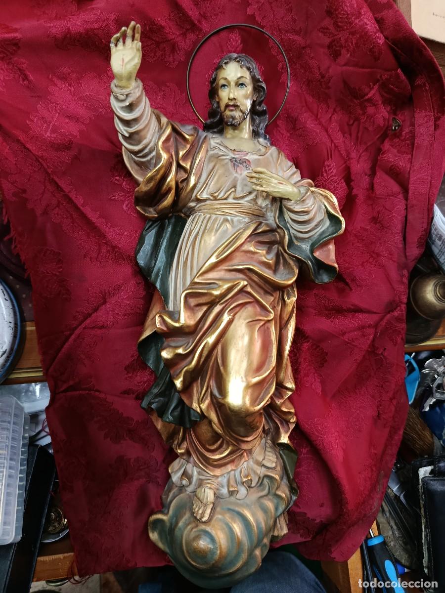 Arte: Escultura Italiana antigua Sagrado Coraz&oacute;n de Jes&uacute;s.