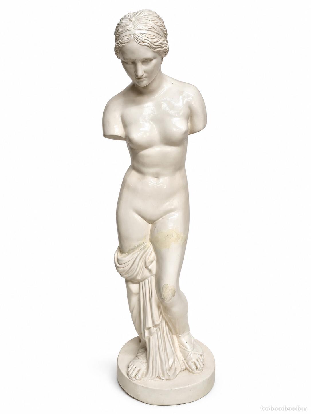 Arte: Decorativa Escultura, Venus de Cnido - Escayola Esmaltada - Altura 110 cm