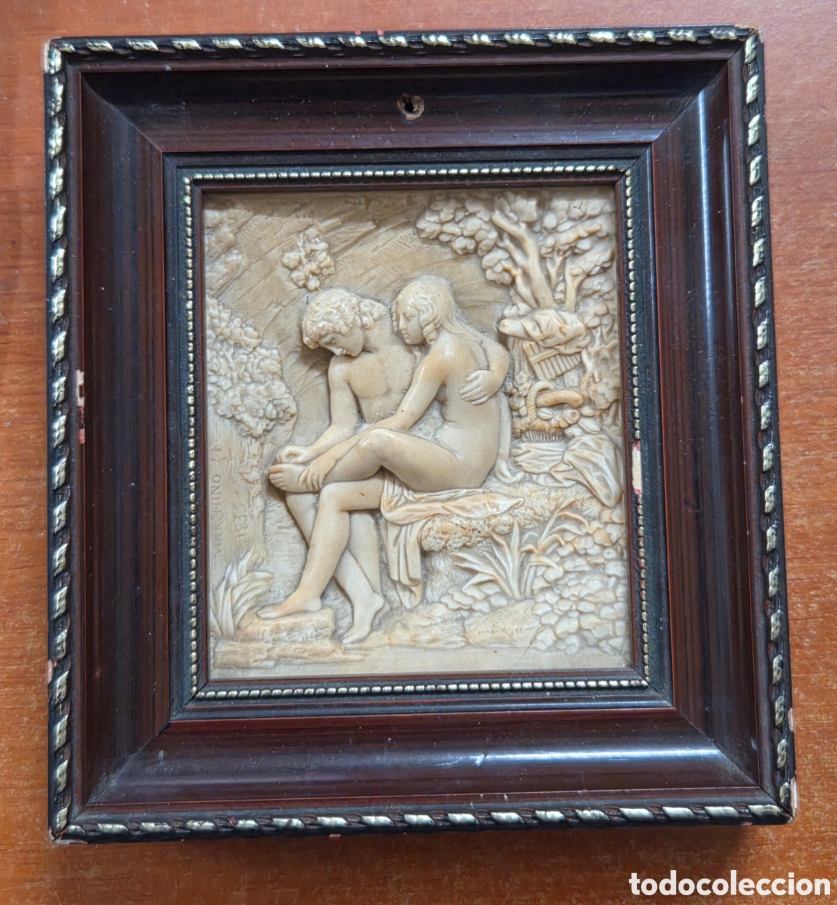 Arte: Giacomo Marchino ( 1785-1841 ) talla de sepiolita firmada y fechada en 1833