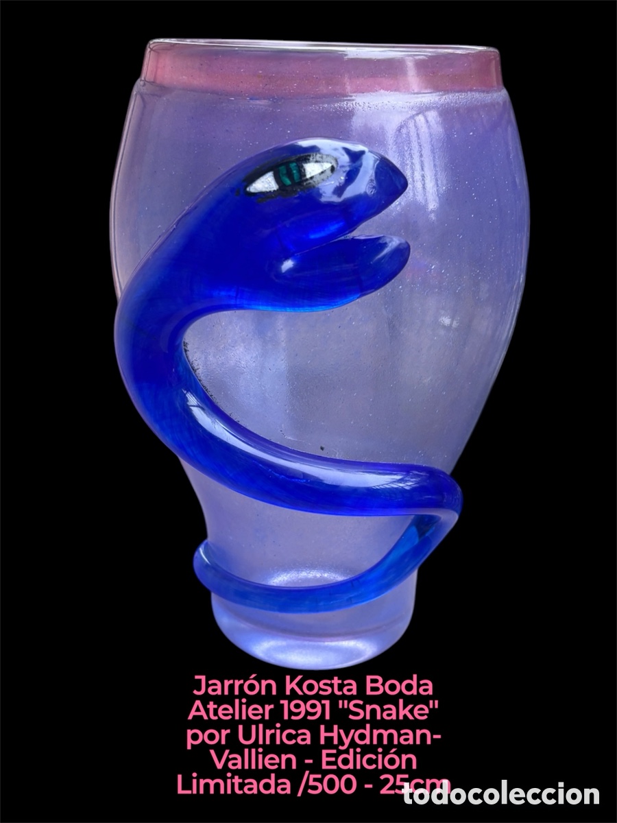 Arte: JARR&Oacute;N KOSTA BODA ATELIER 1991 &rdquo;SNAKE&rdquo; POR ULRICA HYDMAN-VALLIEN - EDICI&Oacute;N LIMITADA /500 - 25CM