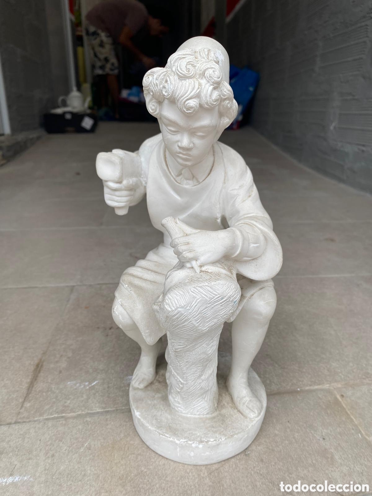 Arte: Escultura Vintage joven Miguel &Aacute;ngel estilo G. Ruggeri / Santini