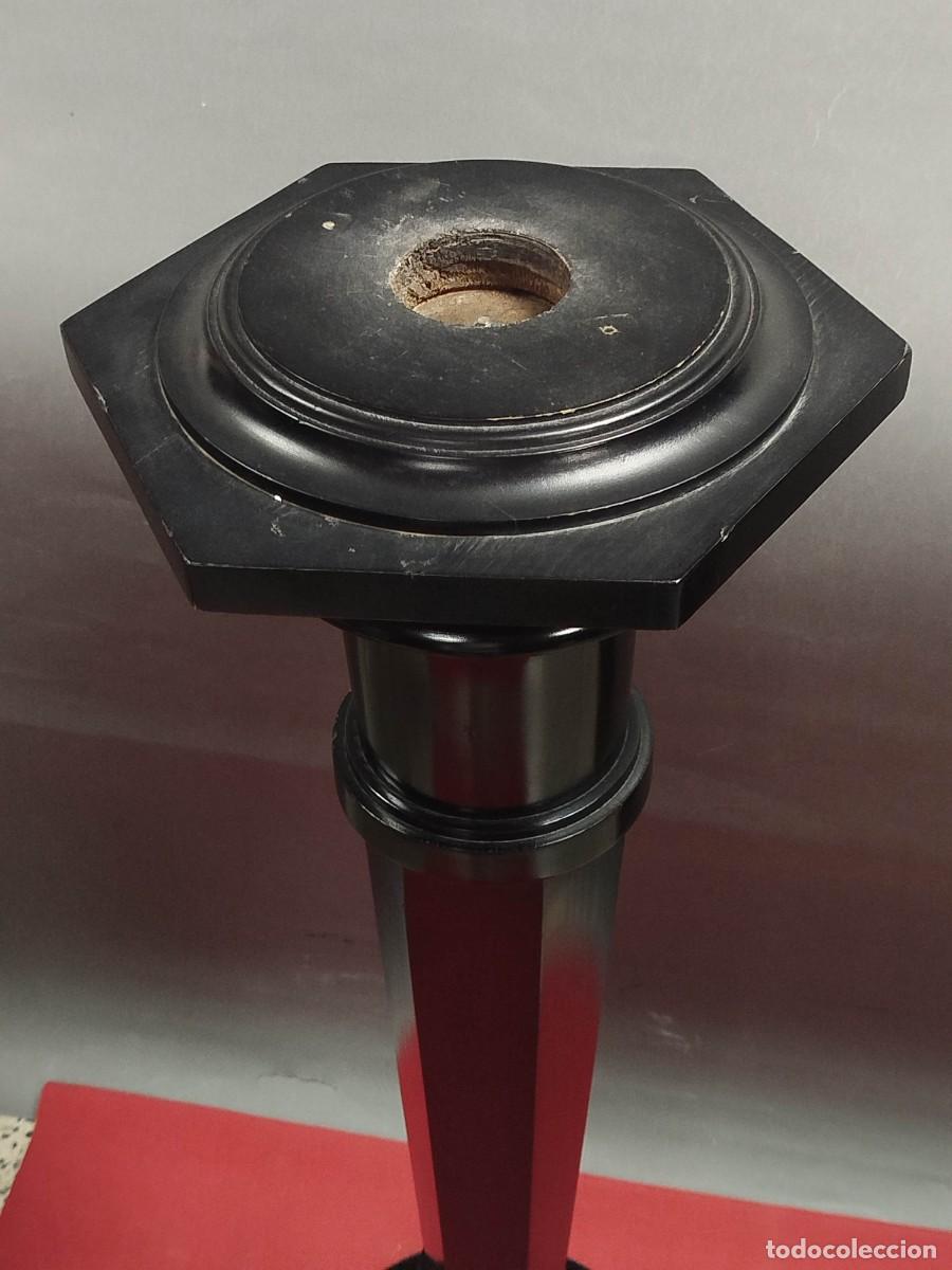 Arte: COLUMNA DE MADERA LACADA NEGRA - Foto 4