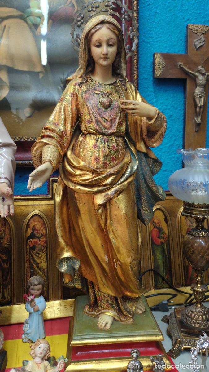 Arte: Escultura virgen sagrado coraz&oacute;n