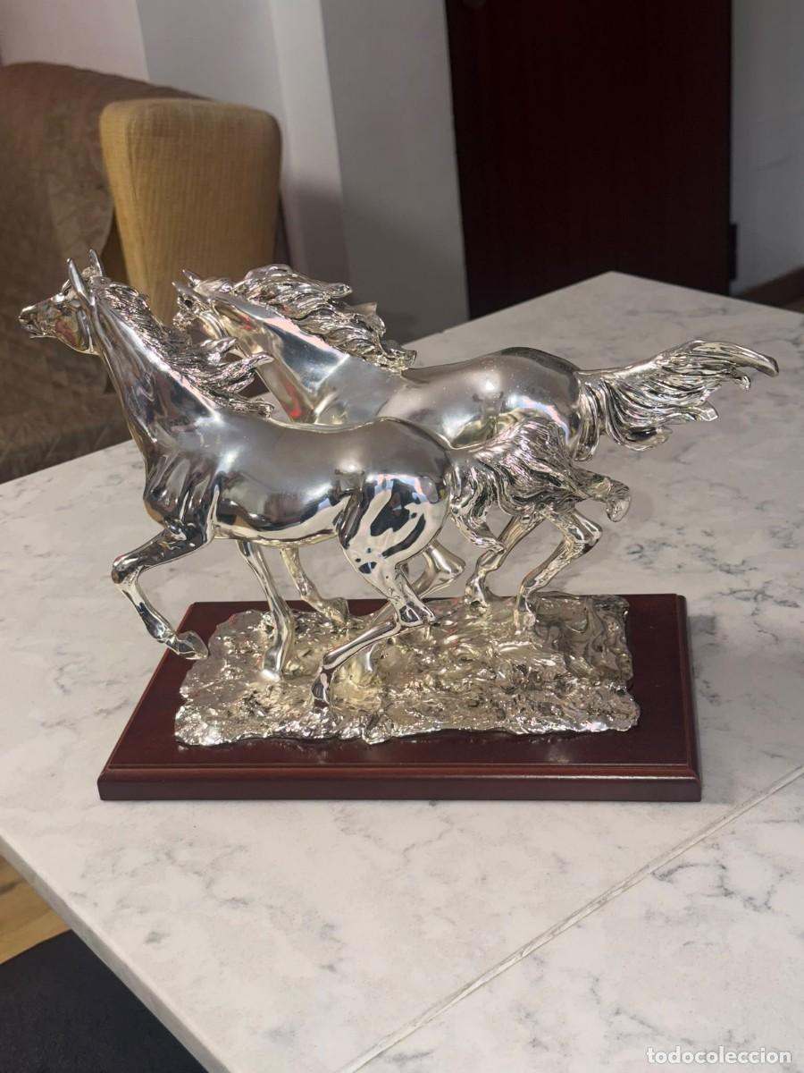 Arte: Figura de Caballos de Plata Laminada 925 - Foto 3
