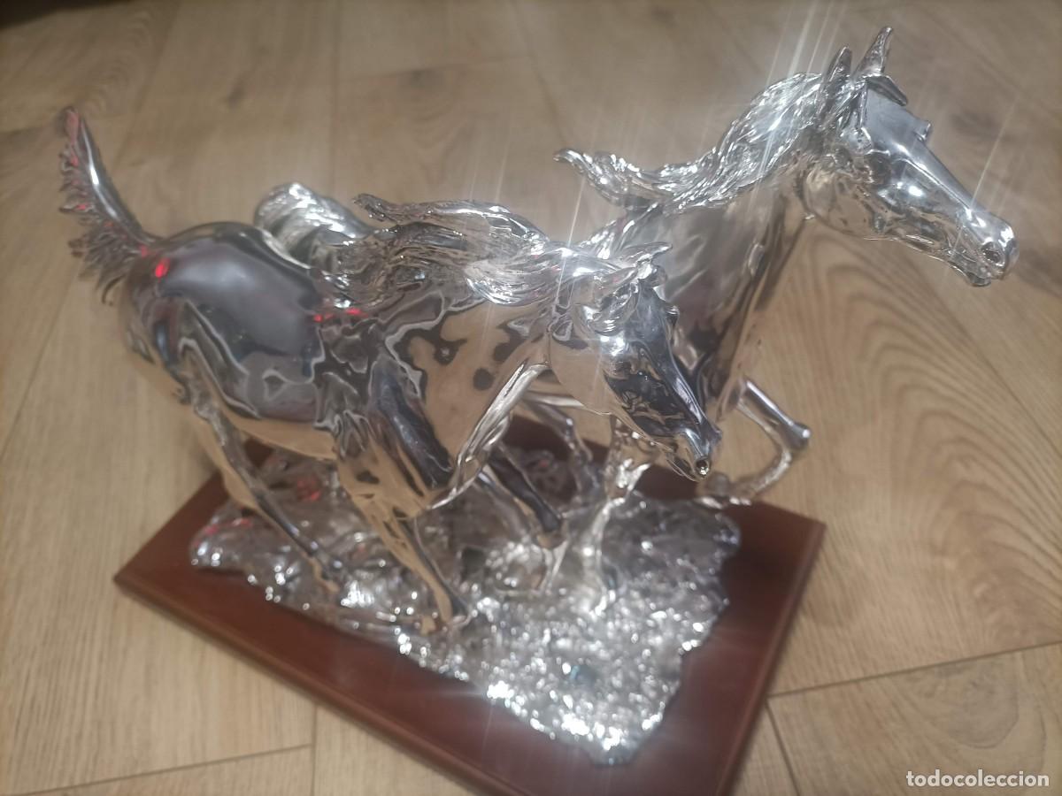 Arte: Figura de Caballos de Plata Laminada 925 - Foto 4