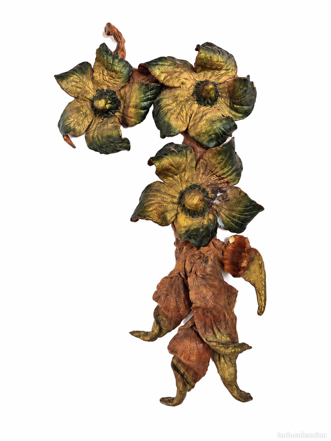 Arte: Decoraci&oacute;n Floral, Roset&oacute;n Estilo Modernista - Estuco Policromado