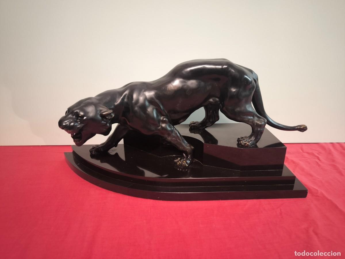 Arte: ESCULTURA ART DECO REPRESENTANDO A UNA PANTERA 1920-1940