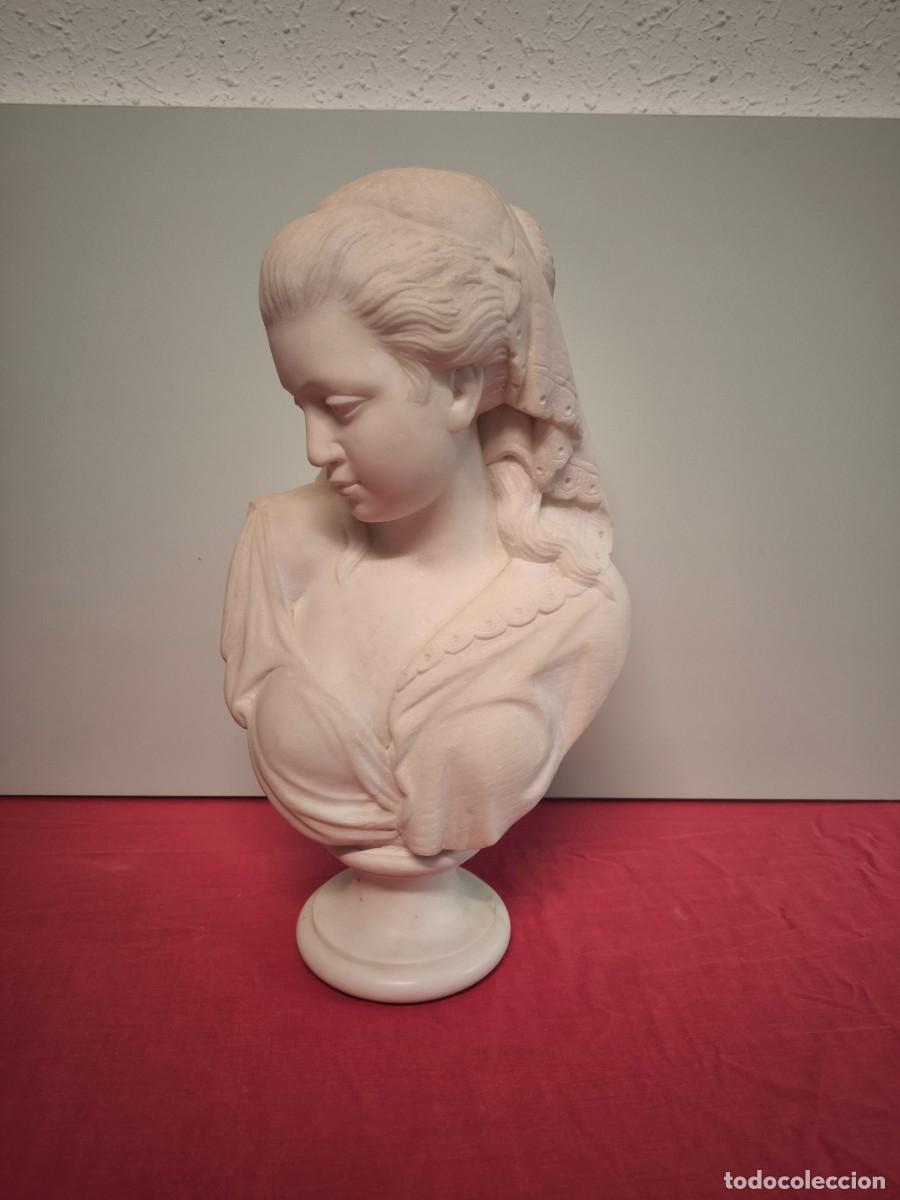 Arte: BUSTO DE UNA JOVEN EN MARMOL ITALIANO DE FINALES DEL SIGLO XIX