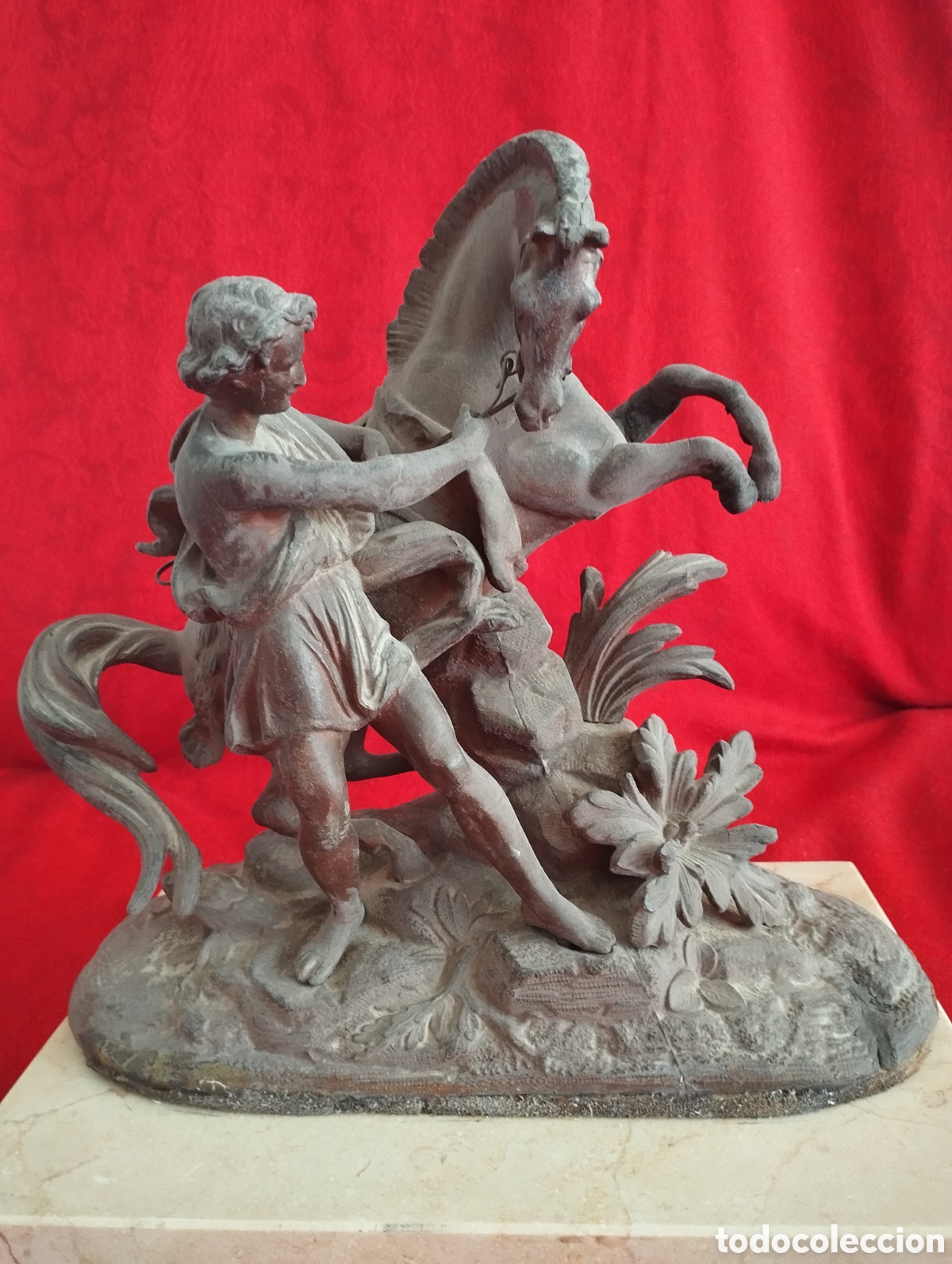 Arte: Caballo de Marly antigua figura de Calamina. - Foto 4