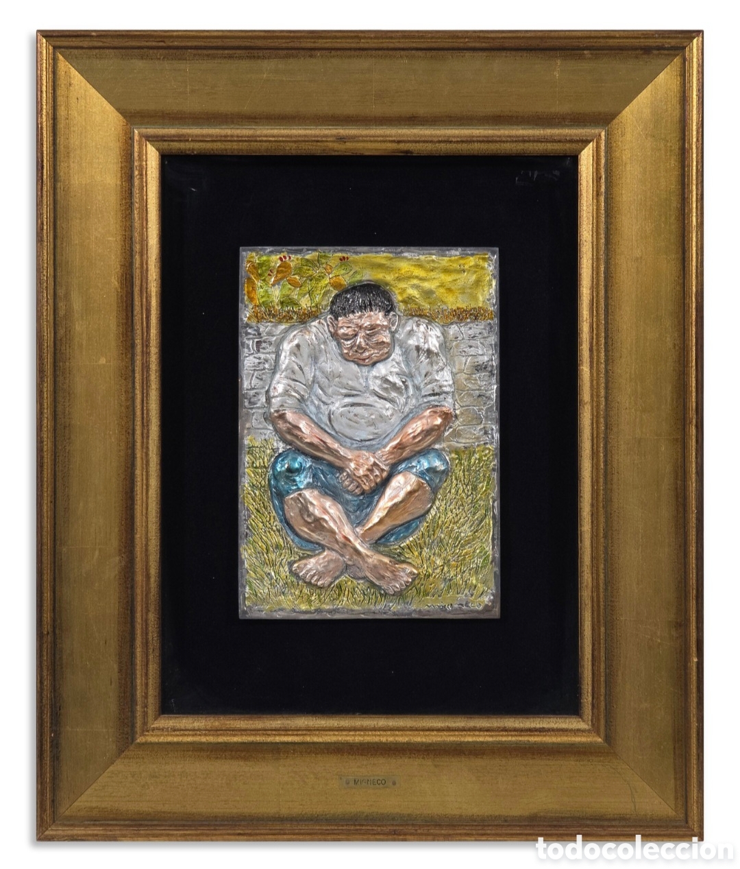 Arte: MIGNECO GIUSEPPE (1908-1997) MERIGGIO 1981 - bajorrelieve plata 925 - 31x21,50 cm - Firma y n&uacute;mero