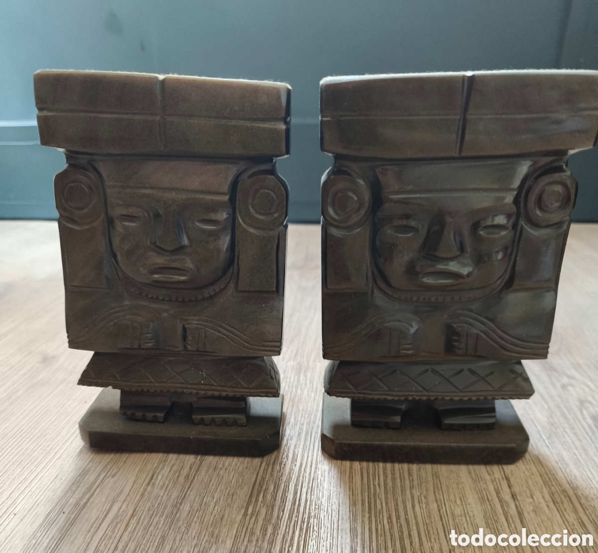 Arte: Pareja de figuras Aztecas Chalchiuhtlicue Diosa del Agua