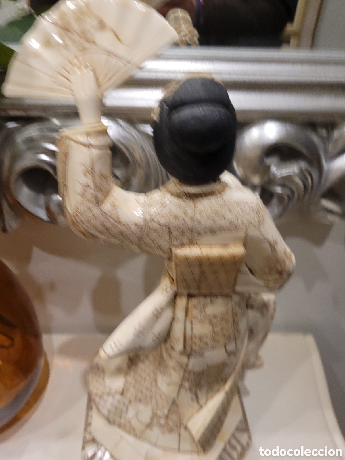 Arte: Figura de geisha con abanico - Foto 4