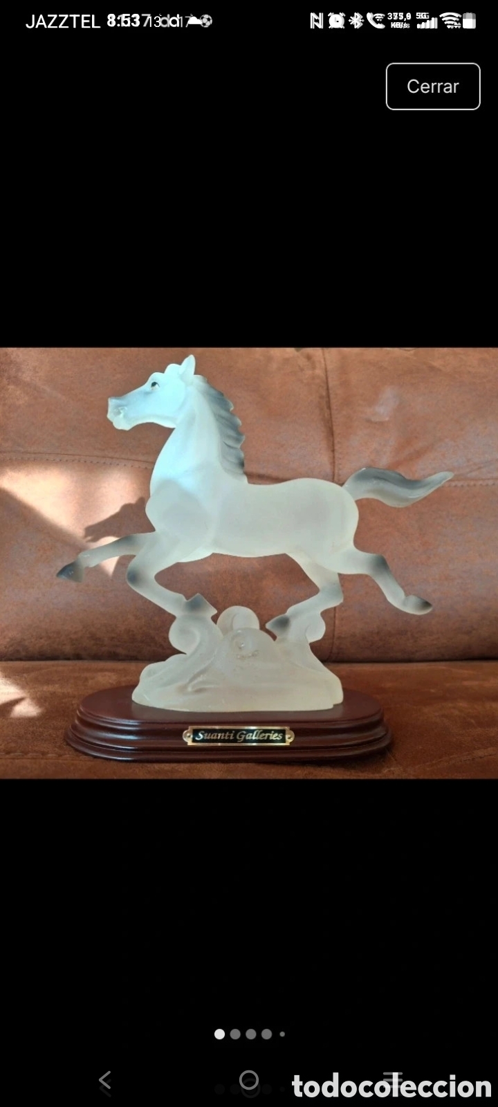 Arte: Precioso Figura Caballo Cristal Esmerilado Ar Deco