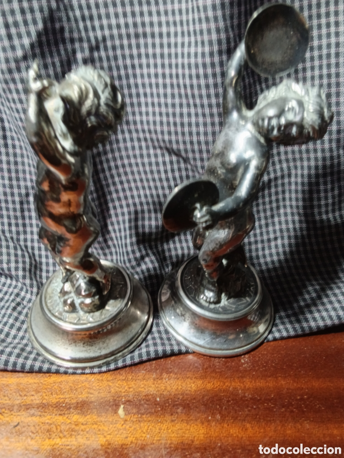 Art: Pareja de putos m&uacute;sicos de alpaca 17 cm altura