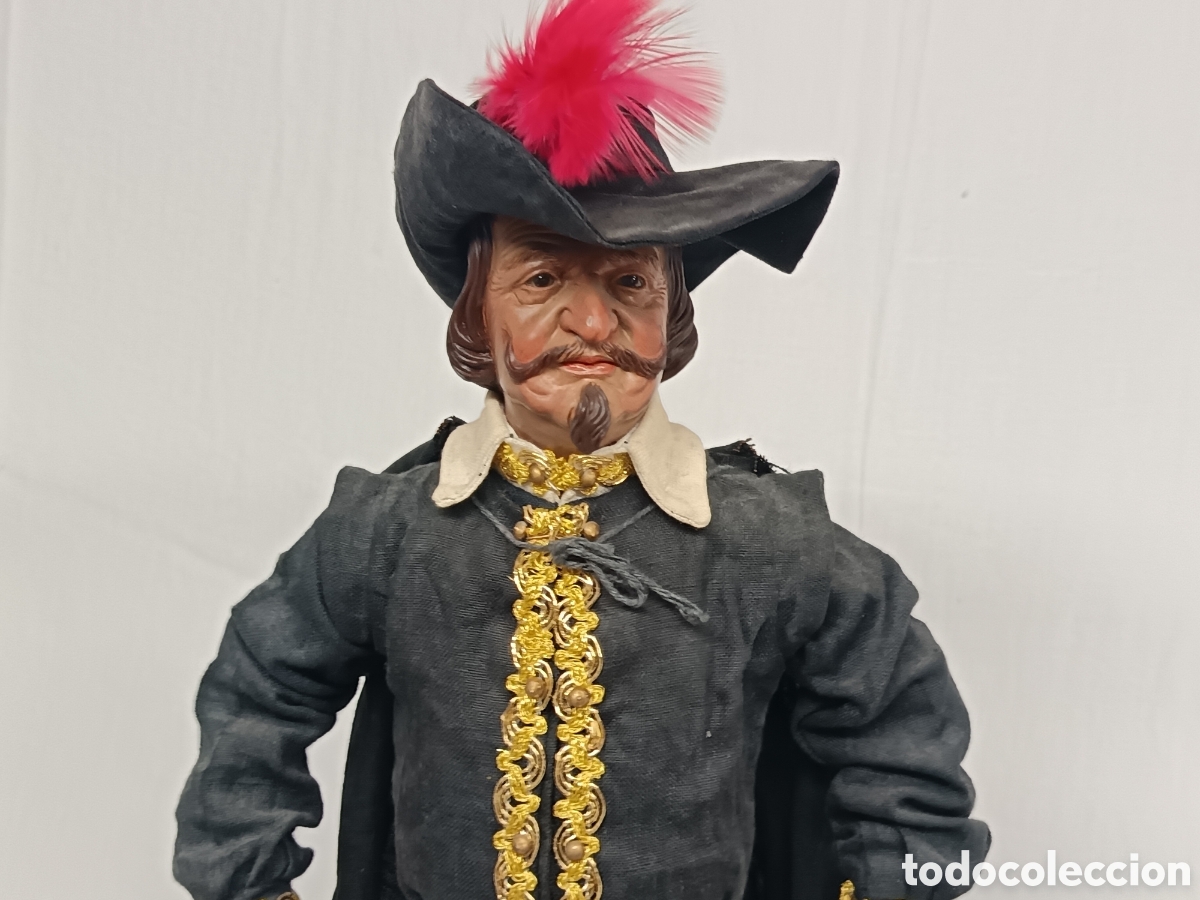 Arte: ESCULTURA MOSQUETERO, HIDALGO, DE FRANCANO ESCULTOR MURCIANO, 44 CM