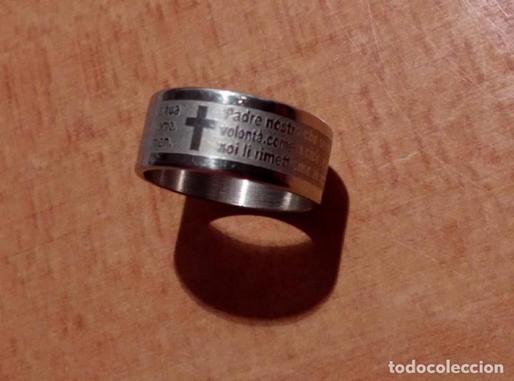 bonito anillo de acero con cruz y texto biblia - Compra venta en  todocoleccion